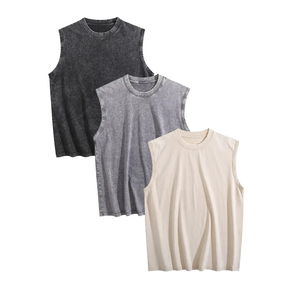 3-Pack Multi-color Washed Tank Tops