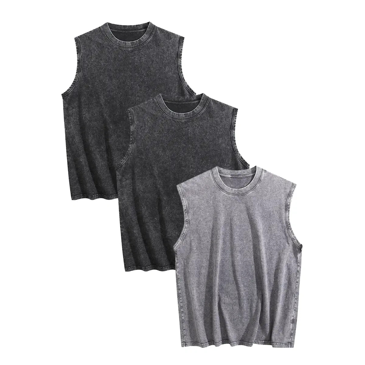 3-Pack Multi-color Washed Tank Tops