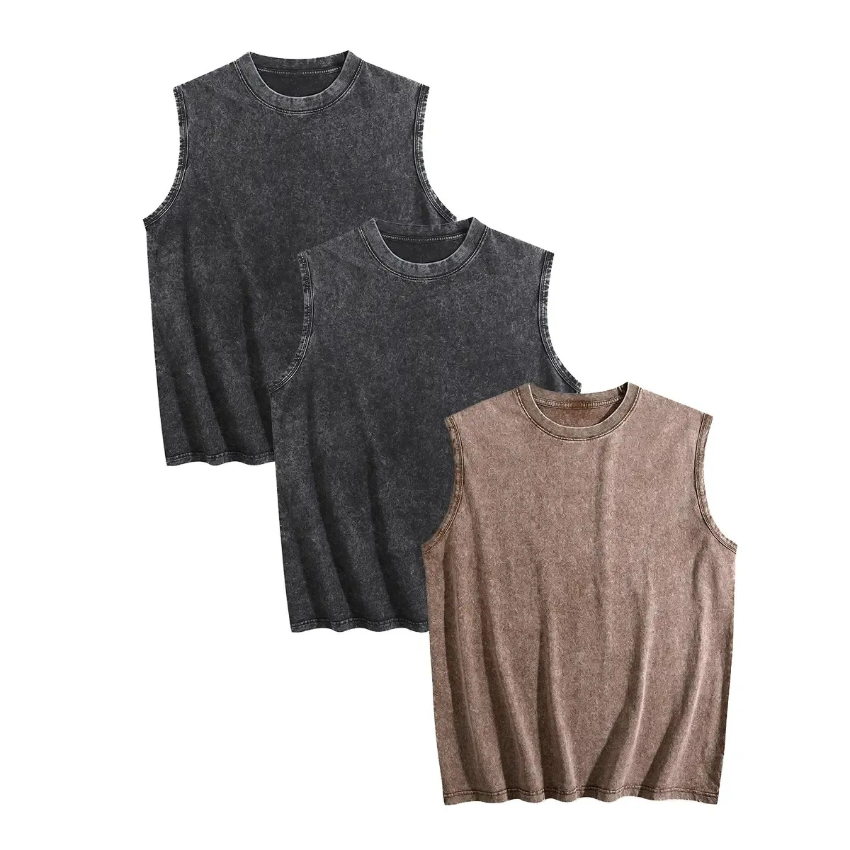 3-Pack Multi-color Washed Tank Tops