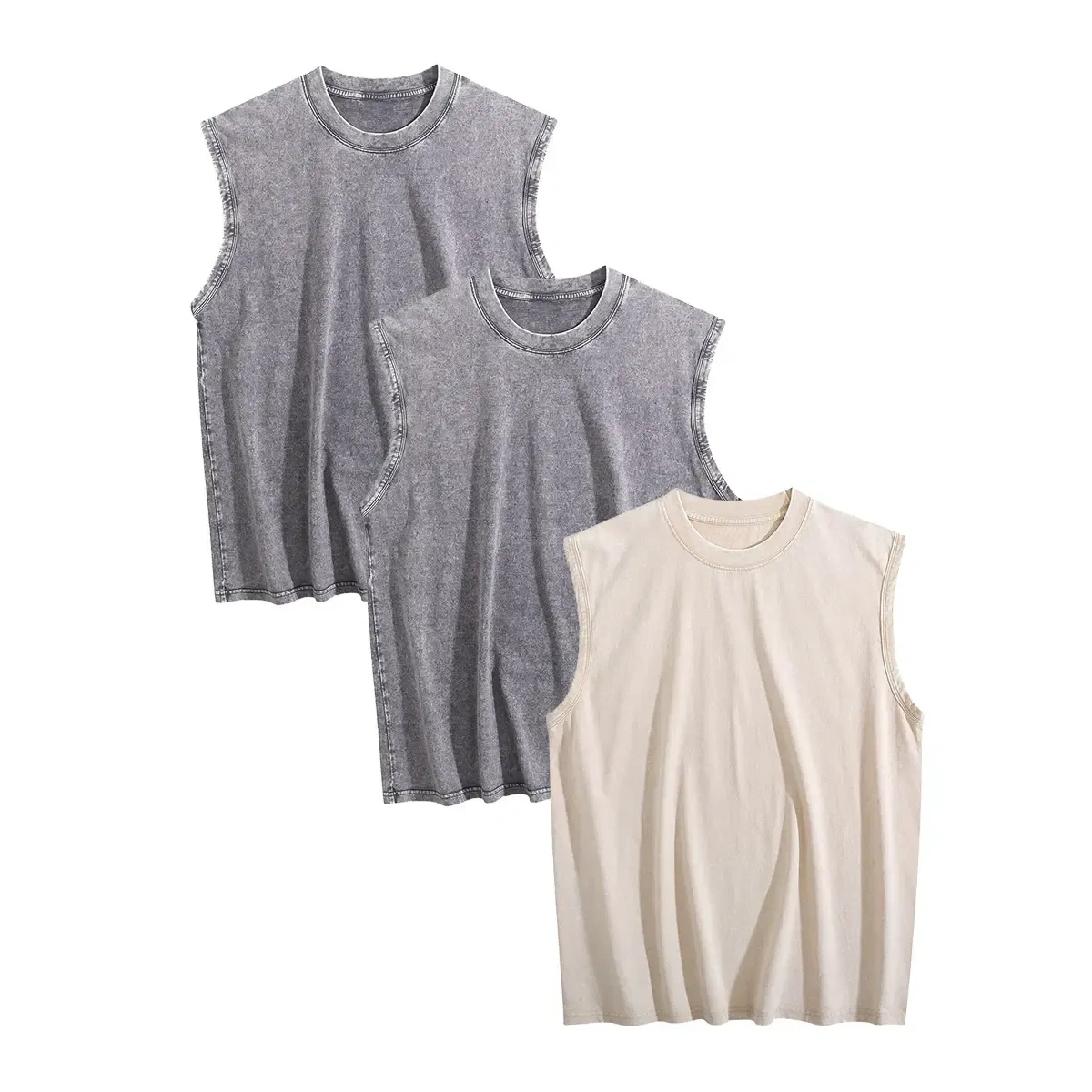 3-Pack Multi-color Washed Tank Tops