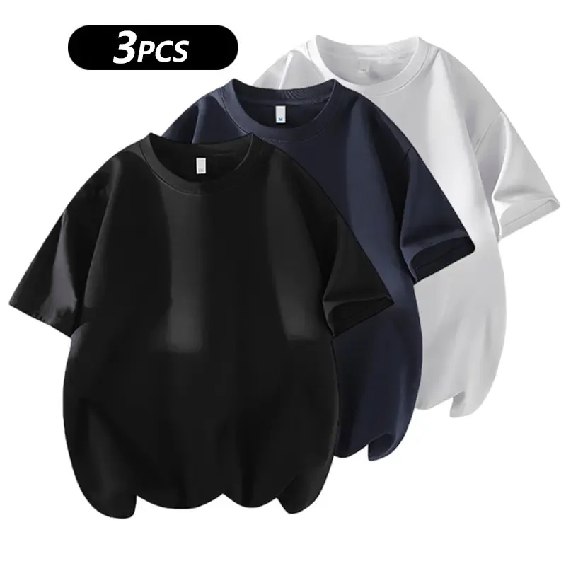 3 Basic Cotton Short Sleeve T-Shirts