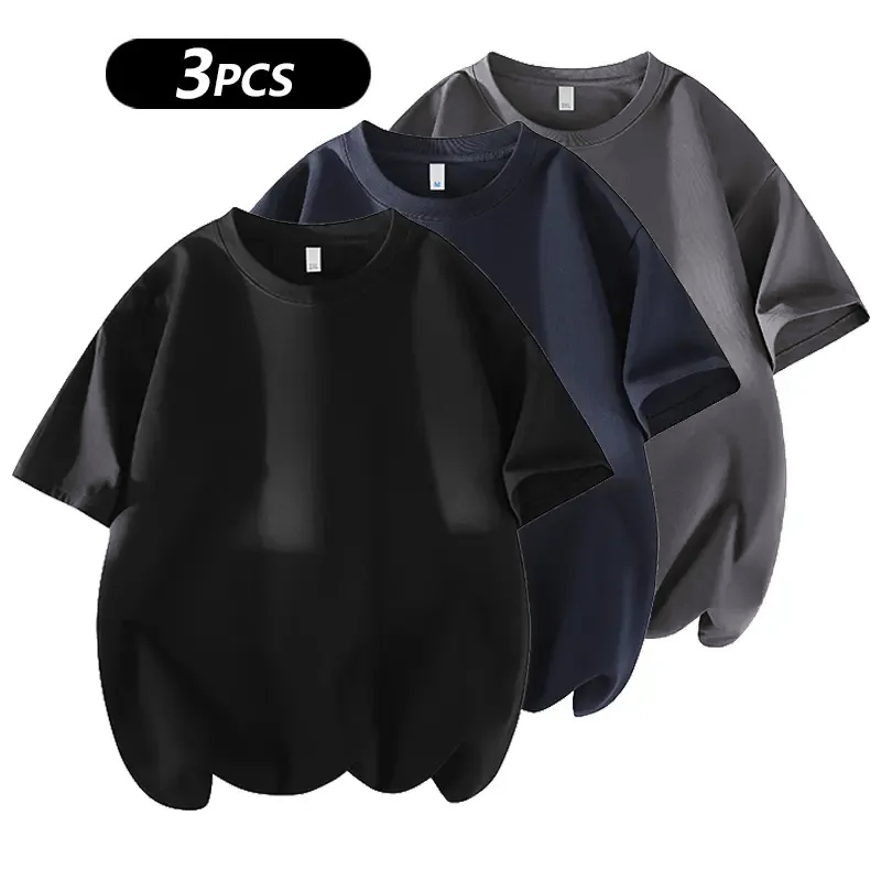 3 Basic Cotton Short Sleeve T-Shirts