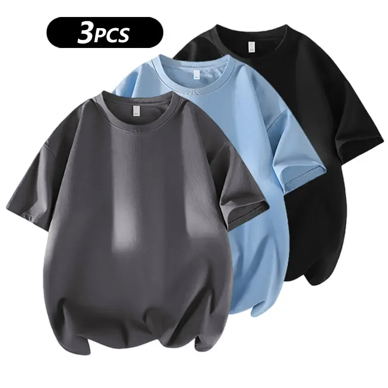 3 Basic Cotton Short Sleeve T-Shirts