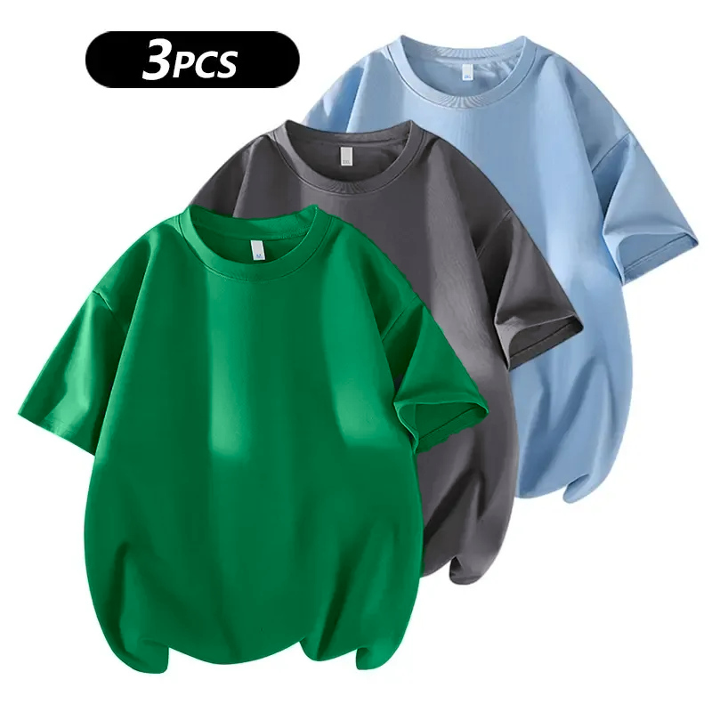 3 Basic Cotton Short Sleeve T-Shirts