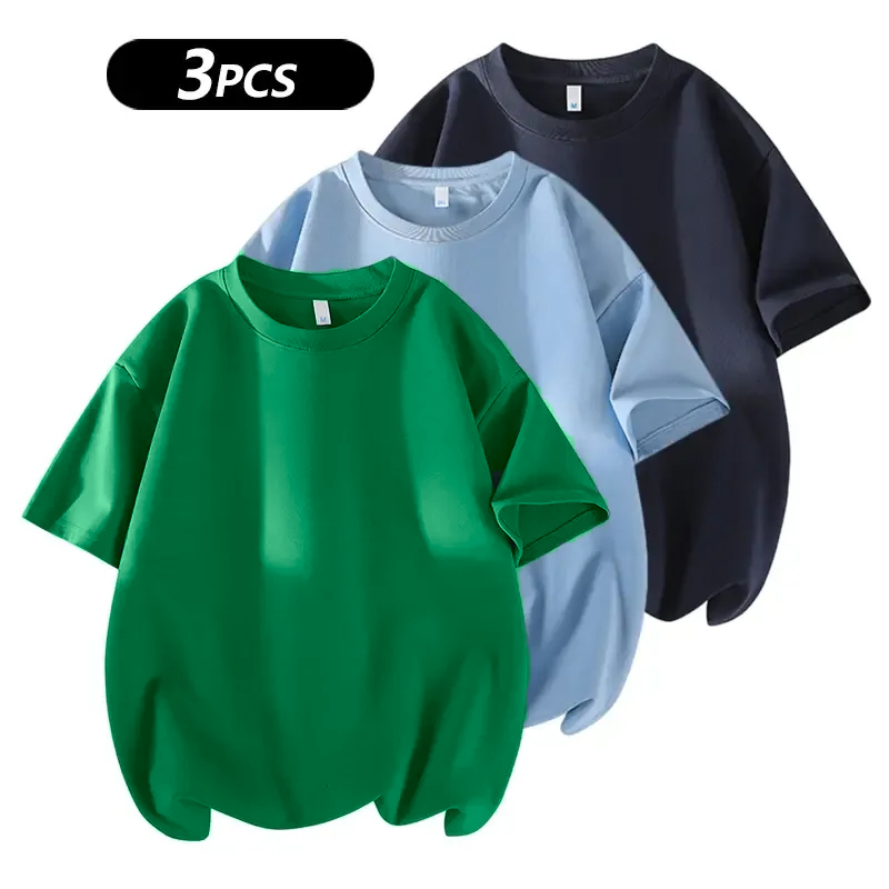 3 Basic Cotton Short Sleeve T-Shirts