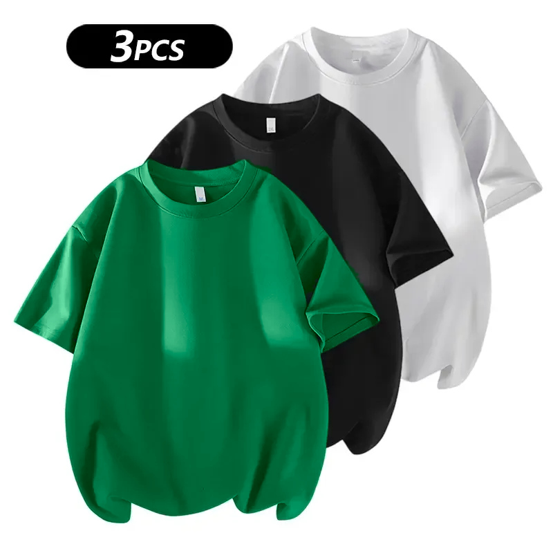 3 Basic Cotton Short Sleeve T-Shirts