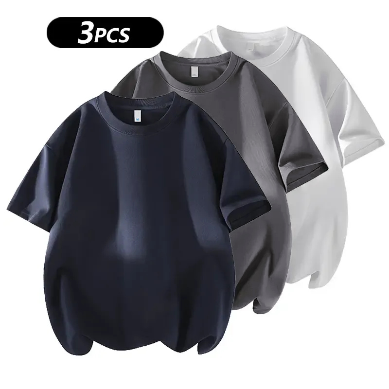 3 Basic Cotton Short Sleeve T-Shirts