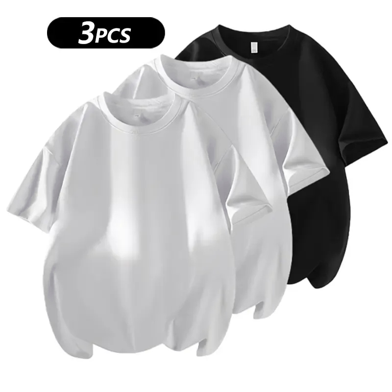 3 Basic Cotton Short Sleeve T-Shirts