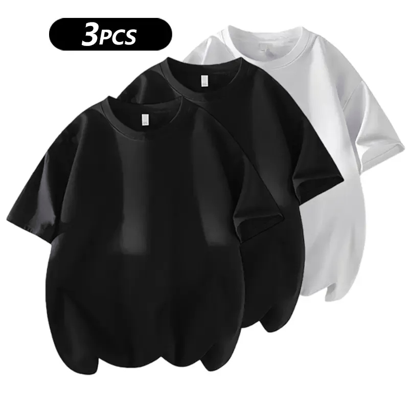 3 Basic Cotton Short Sleeve T-Shirts