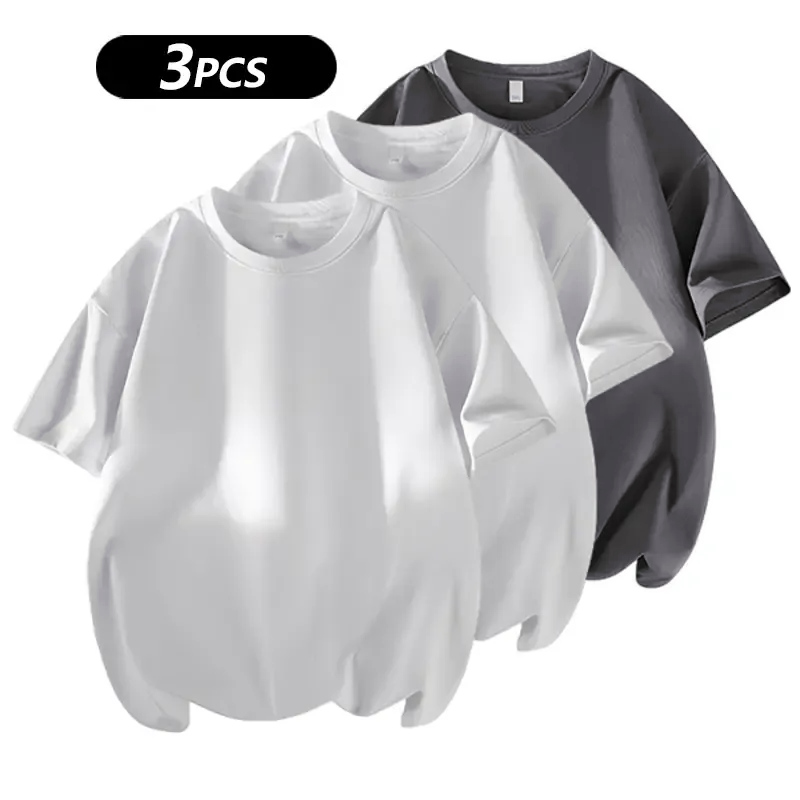 3 Basic Cotton Short Sleeve T-Shirts