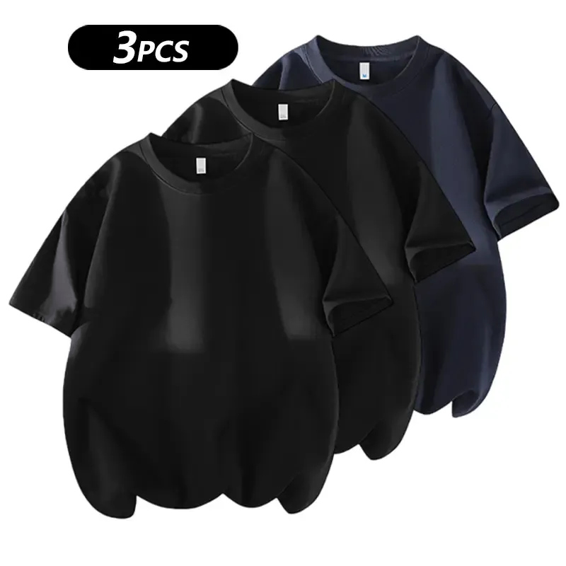 3 Basic Cotton Short Sleeve T-Shirts