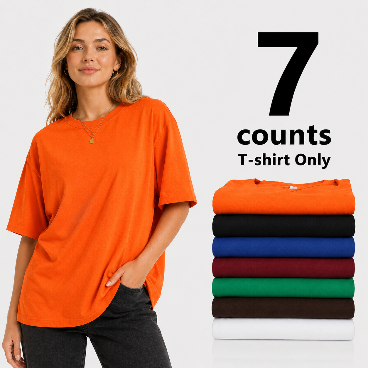 7 Multicolor Plain T-shirts