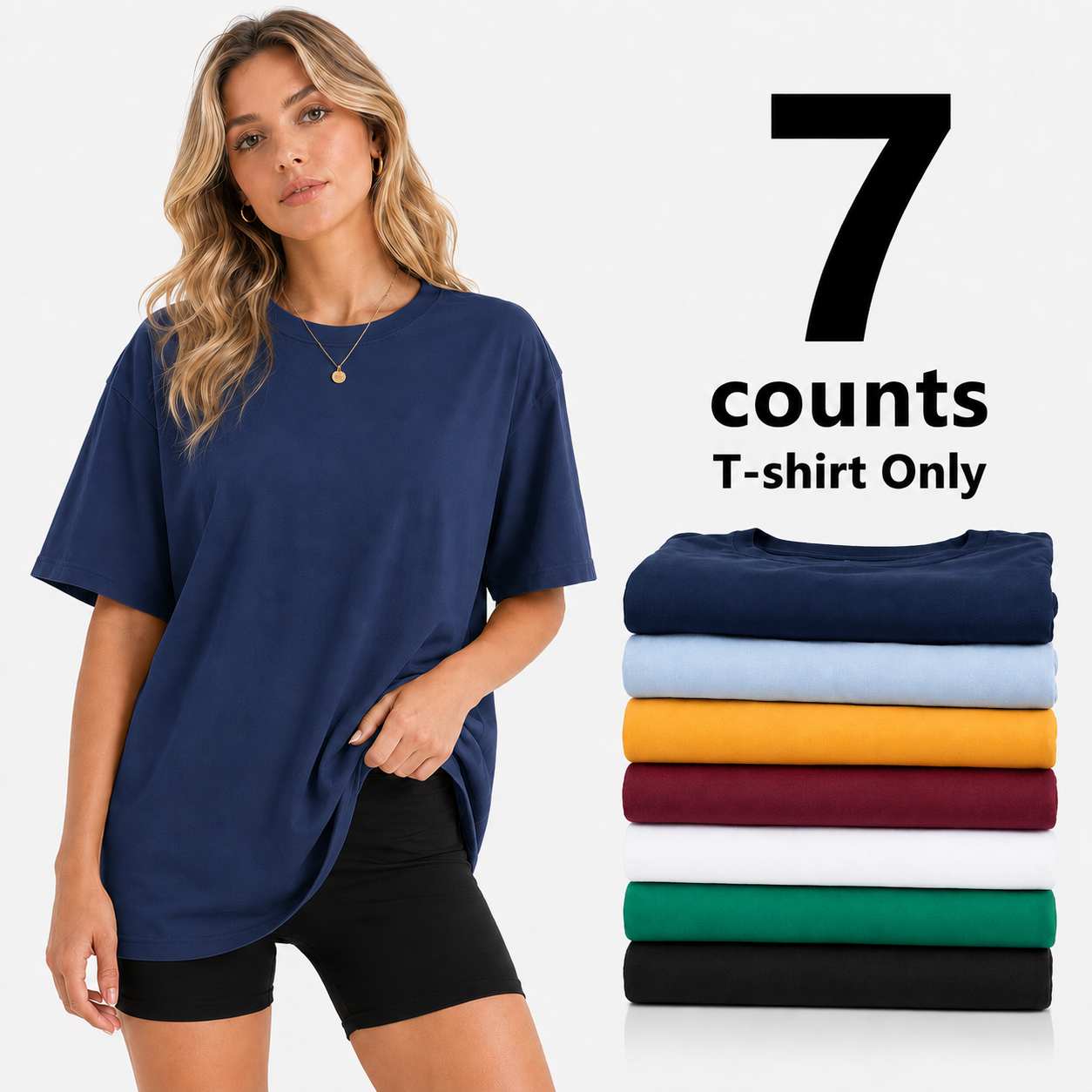 7 Multicolor Plain T-shirts