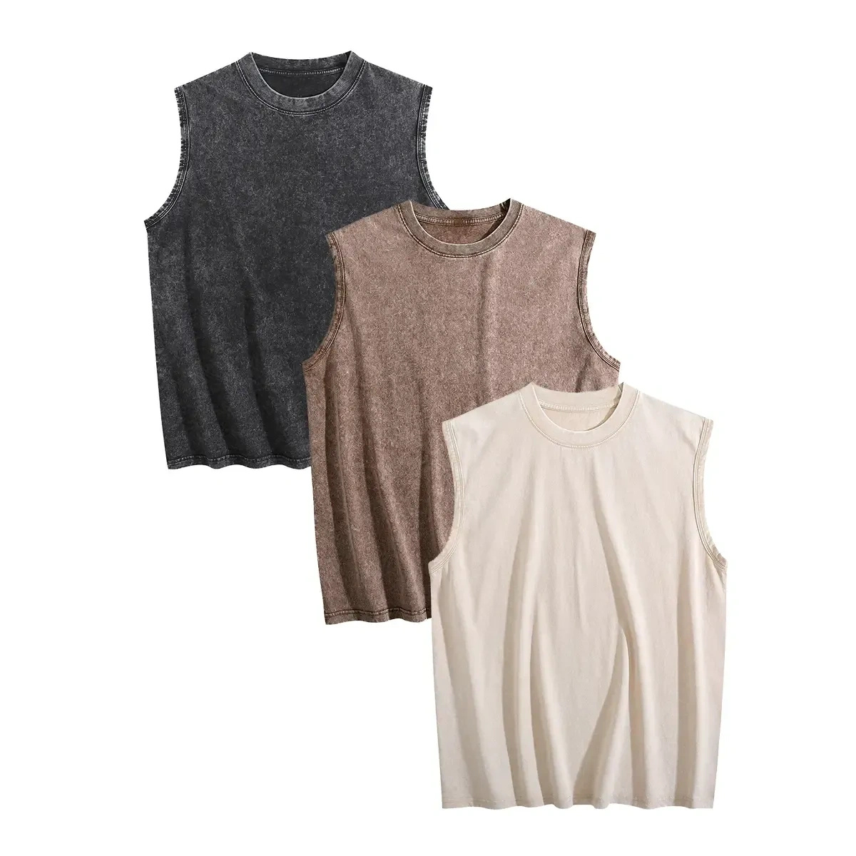 3-Pack Multi-color Washed Tank Tops