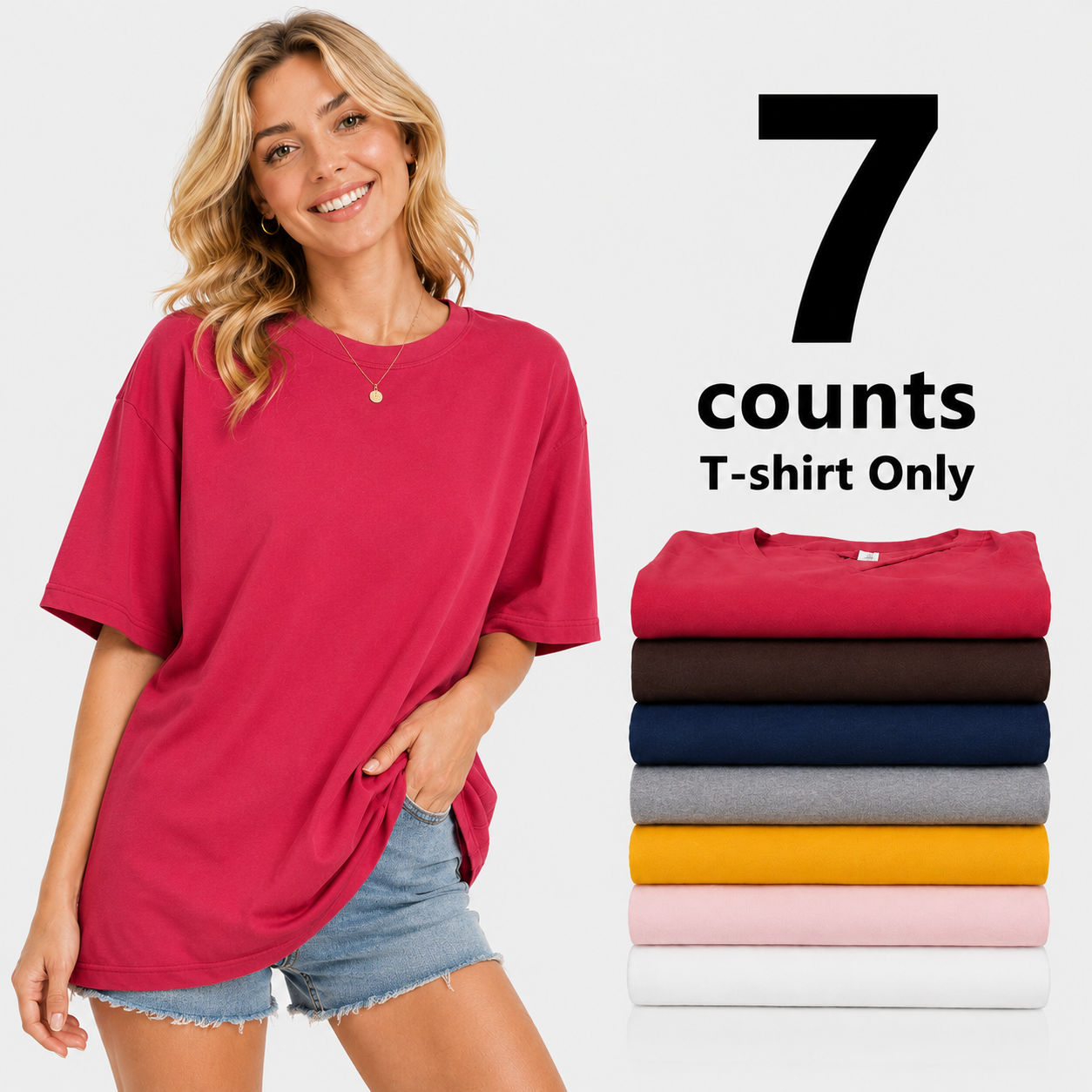 7 Multicolor Plain T-shirts
