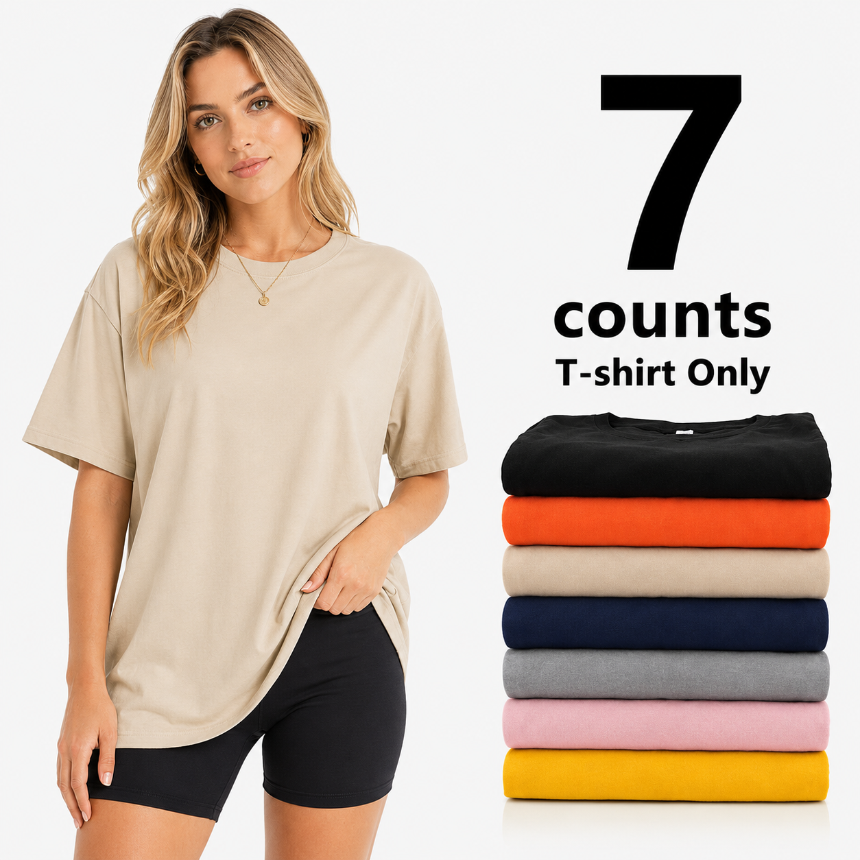 7 Multicolor Plain T-shirts