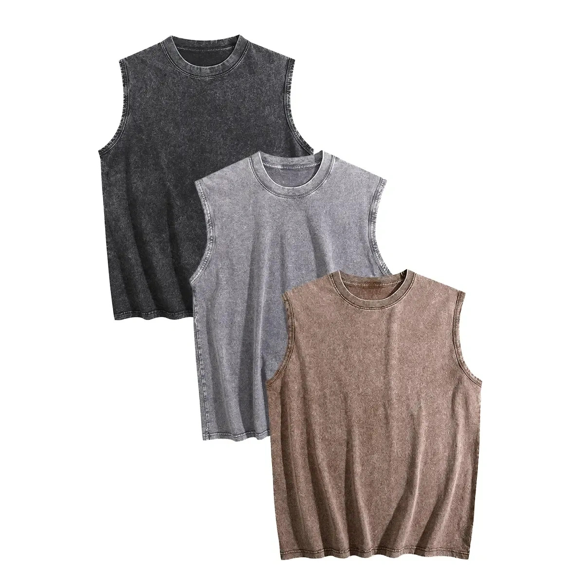 3-Pack Multi-color Washed Tank Tops
