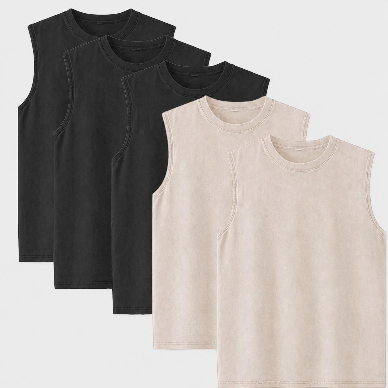 5-Pack Multi-color Washed Tank Tops