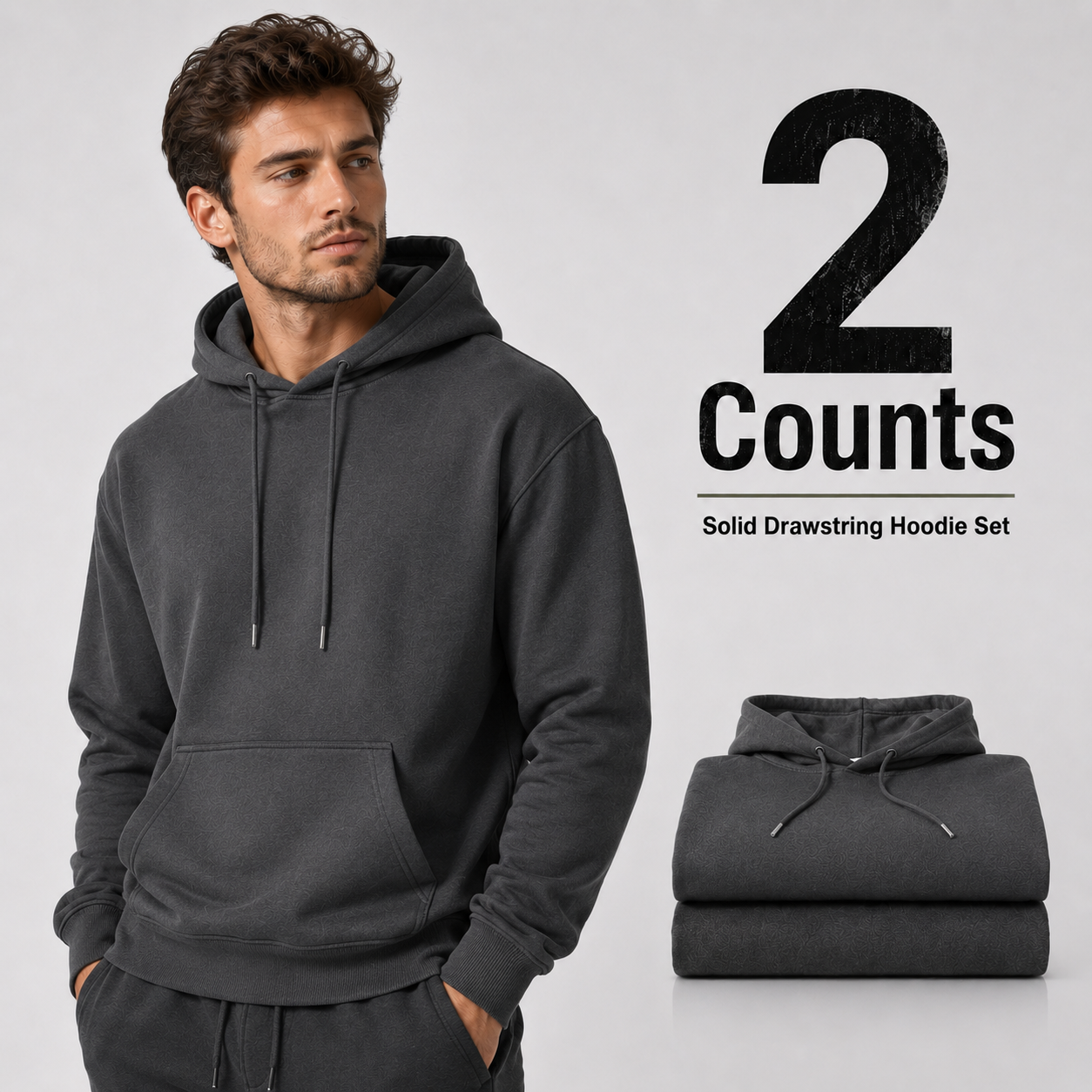 2-Pack Men's hooded fleece sweatshirt