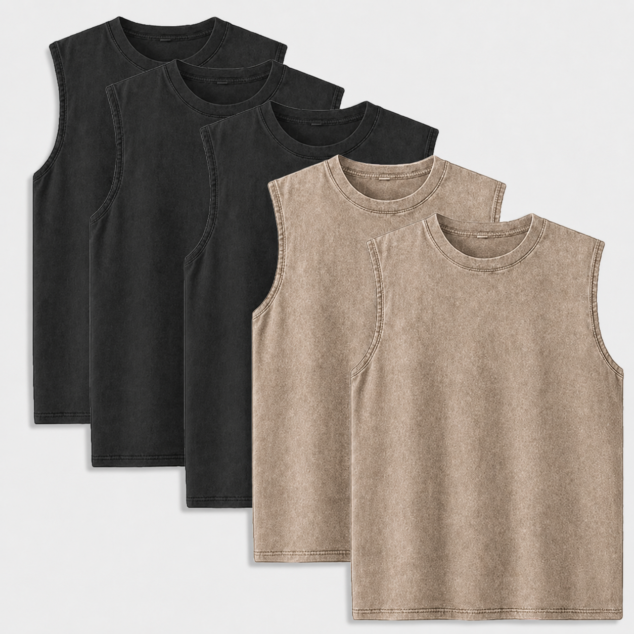 5-Pack Multi-color Washed Tank Tops
