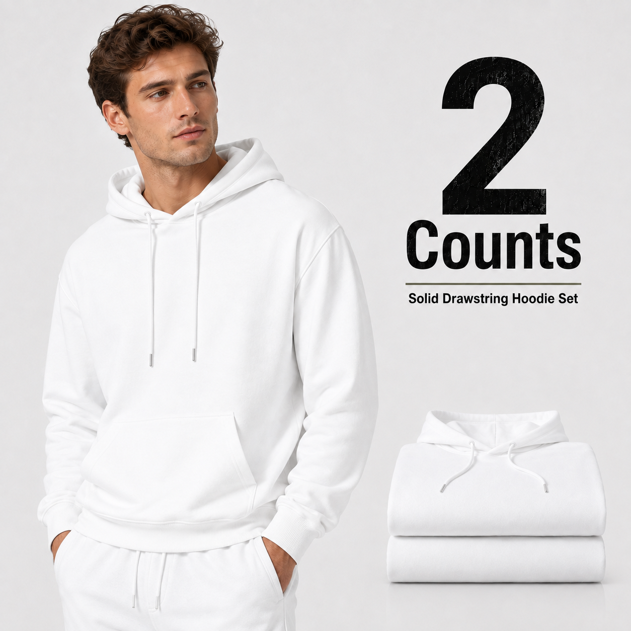 2-Pack Men's hooded fleece sweatshirt