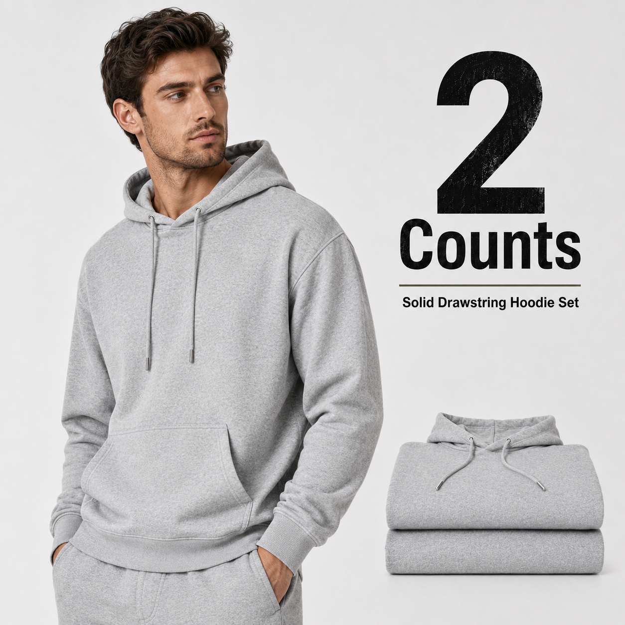 2-Pack Men's hooded fleece sweatshirt