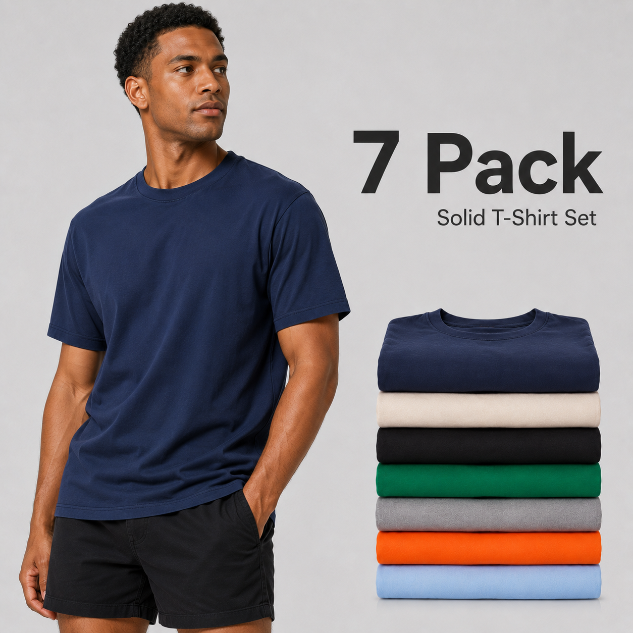 7 Multicolor Plain Men’s T-shirts