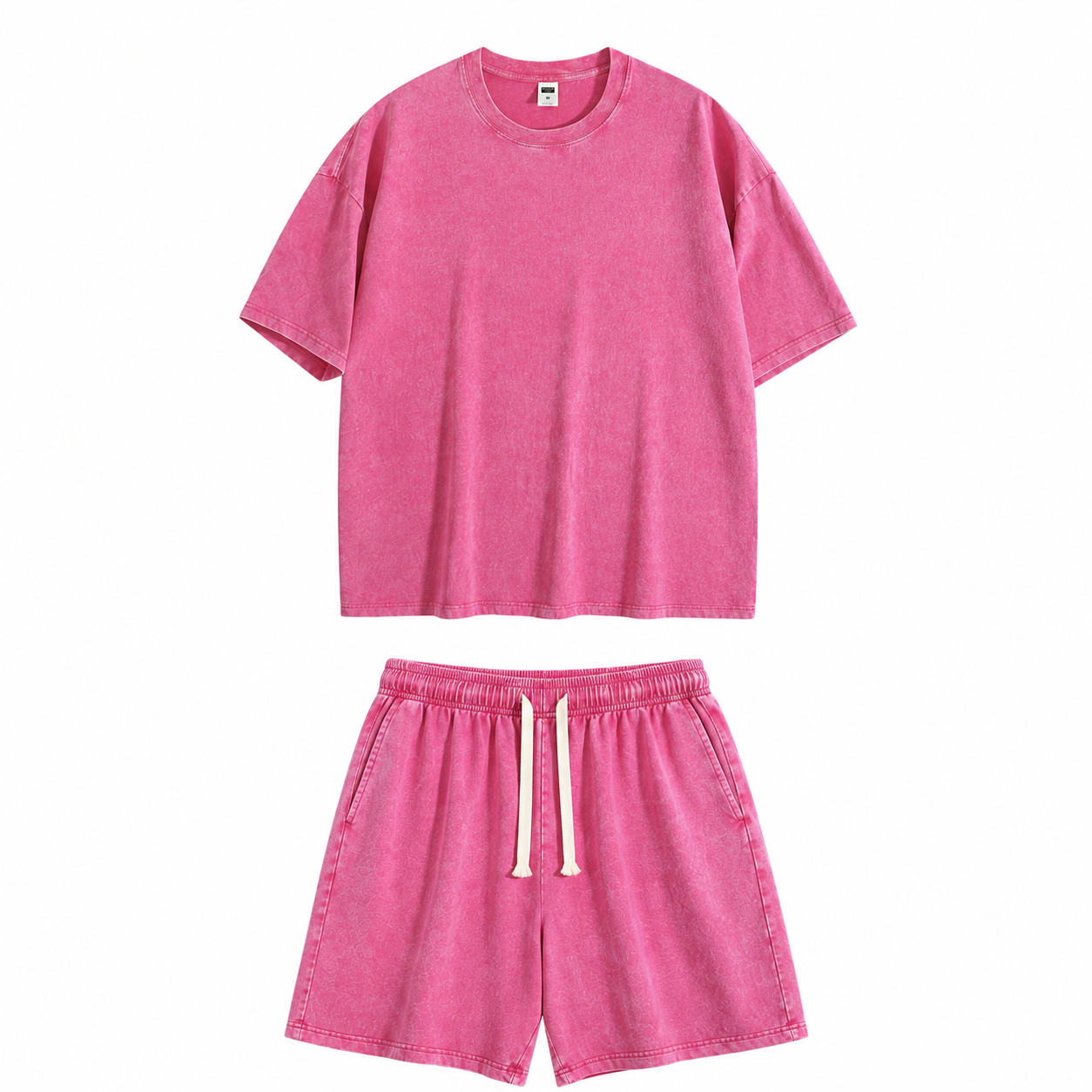 Men's Washed Cotton T-shirt & Shorts Set