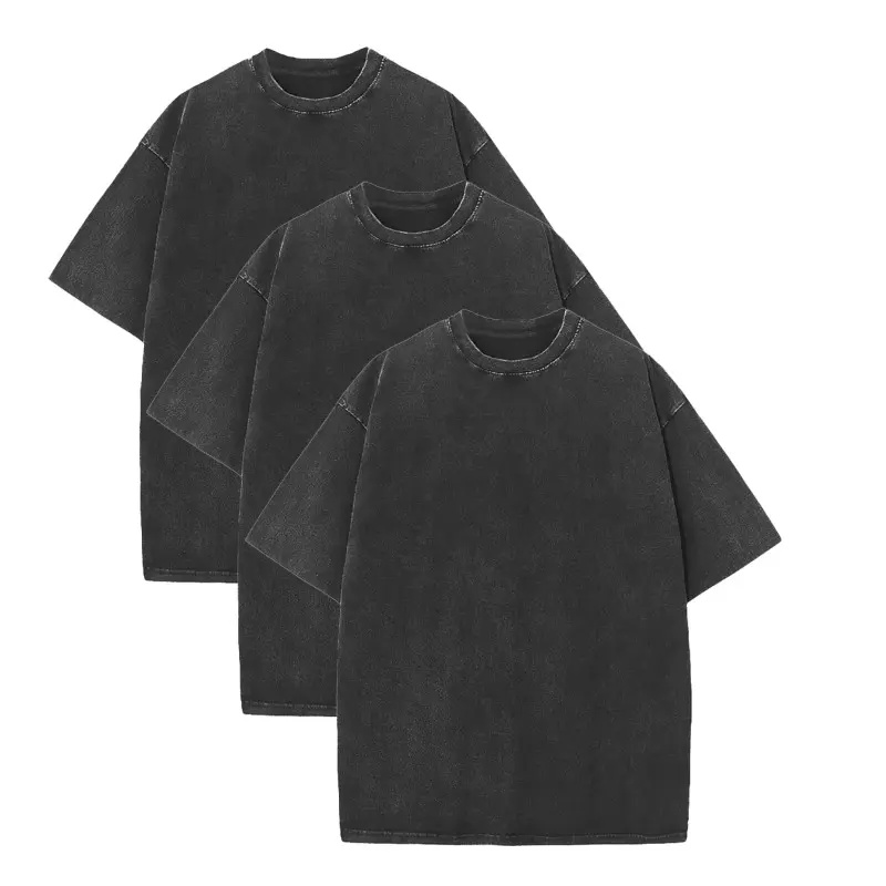 3‑Pack Washed Oversized Cotton T‑Shirts
