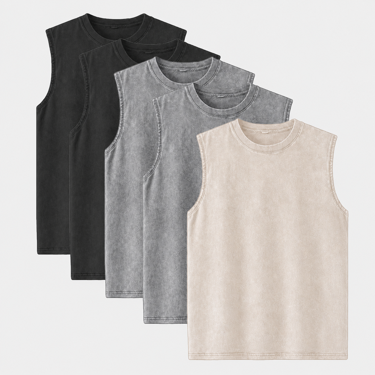 5-Pack Multi-color Washed Tank Tops