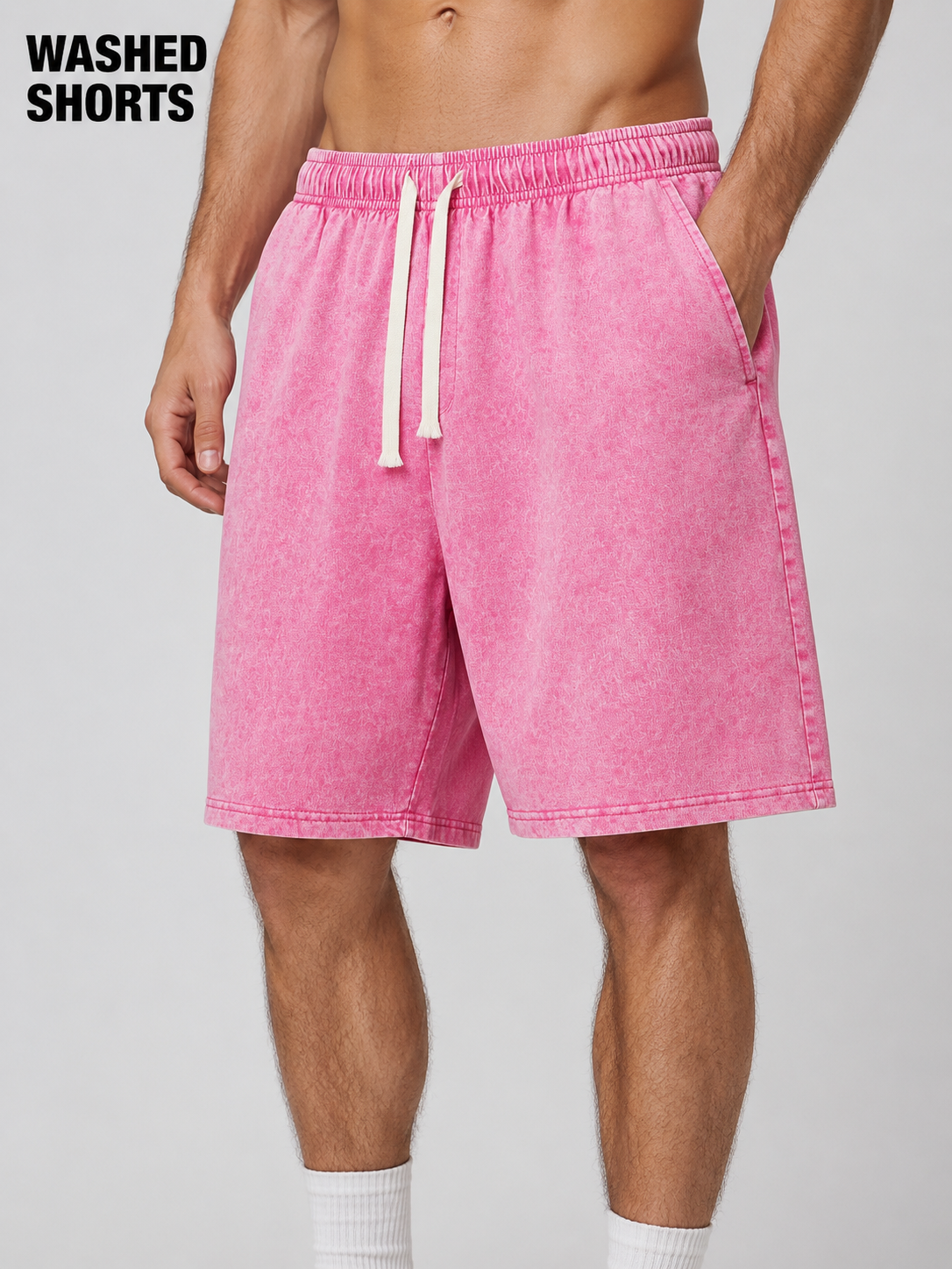 Men's Washed Drawstring Shorts