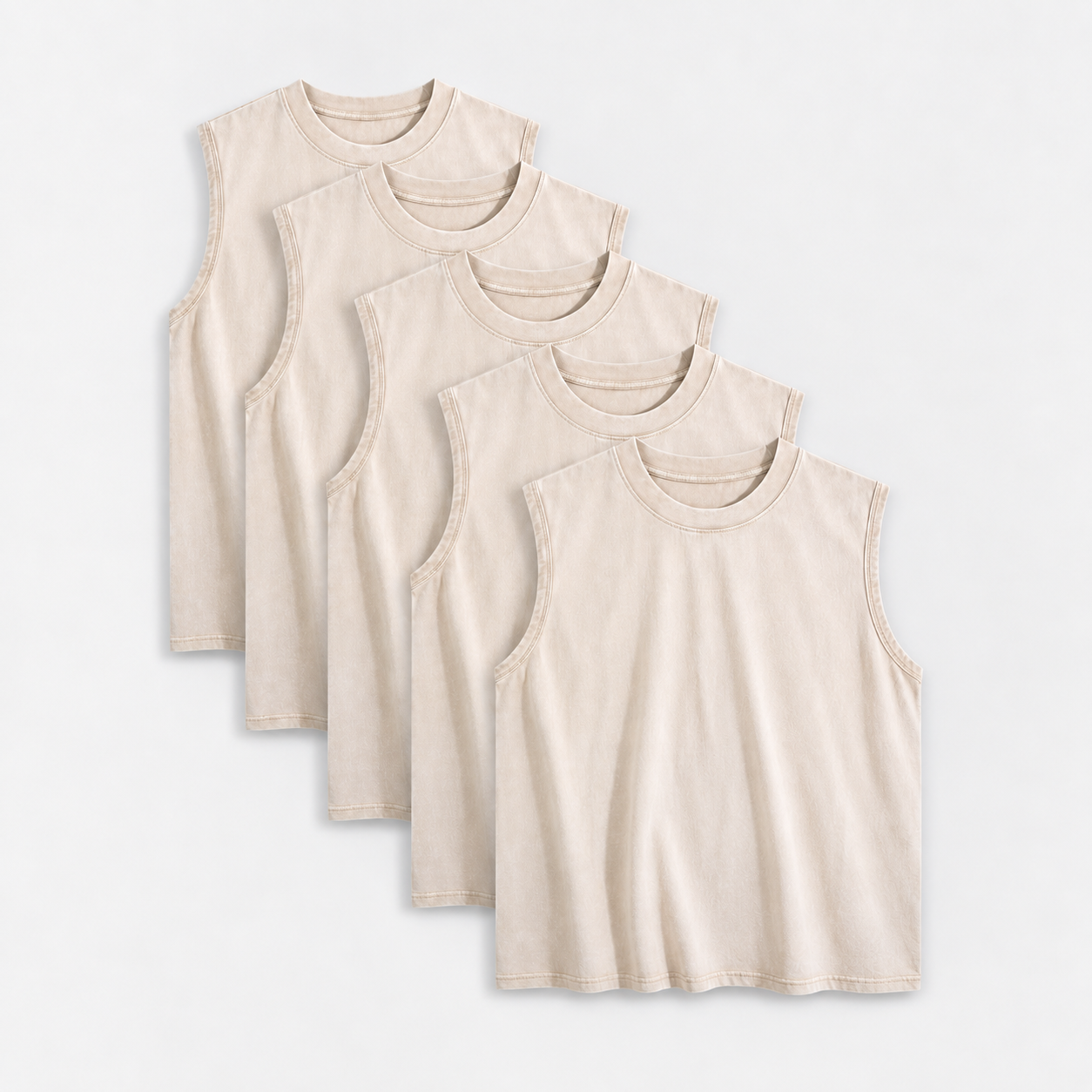 5-Pack Multi-color Washed Tank Tops