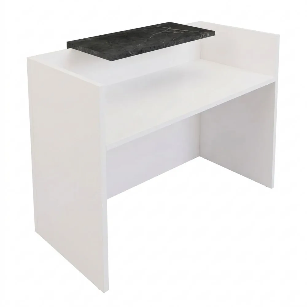 Mostrador de Recepción de Imitación Piedra para Oficina, Clínica, Tienda (120 cm de Ancho)