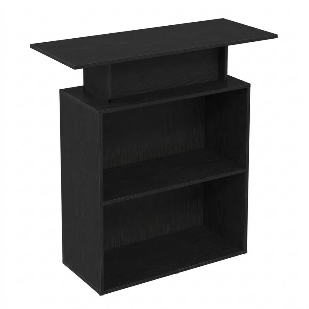 Mostrador de recepción negro 100x40x104cm madera ingeniería