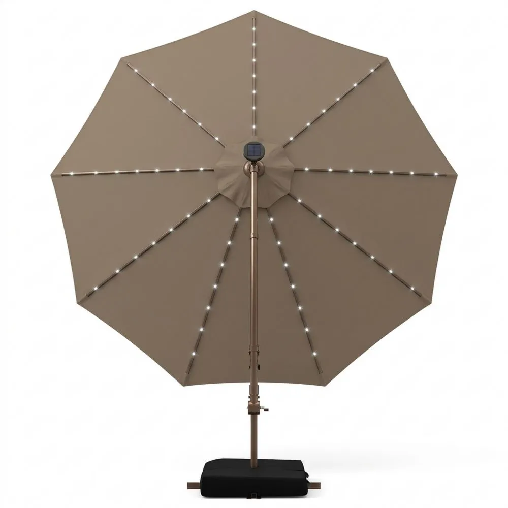 Parasol Exterior con Luces LED para Terraza y Jardín