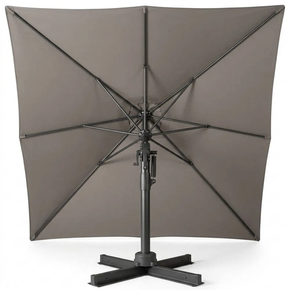 Sombrilla Grande para Terraza y Jardín 3x3M, Inclinación Ajustable y Rotación 360°