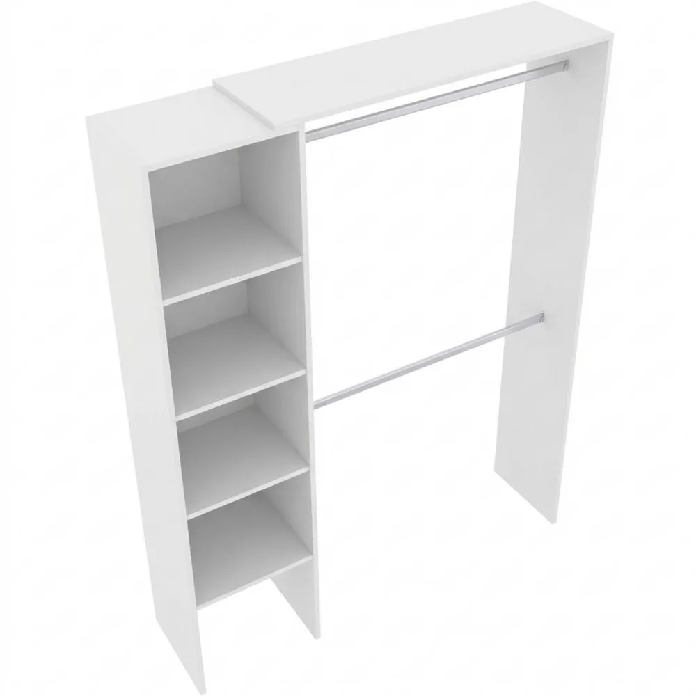 Armario Abierto con Cuatro Estantes - Blanco - 187x140/110x40 cm