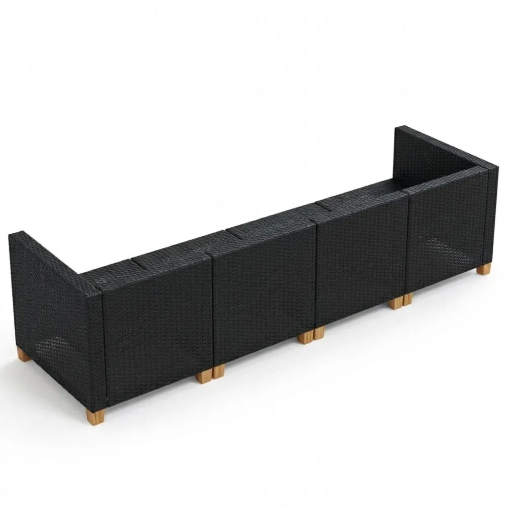 Sofá de Ratán para Exteriores con Cojines