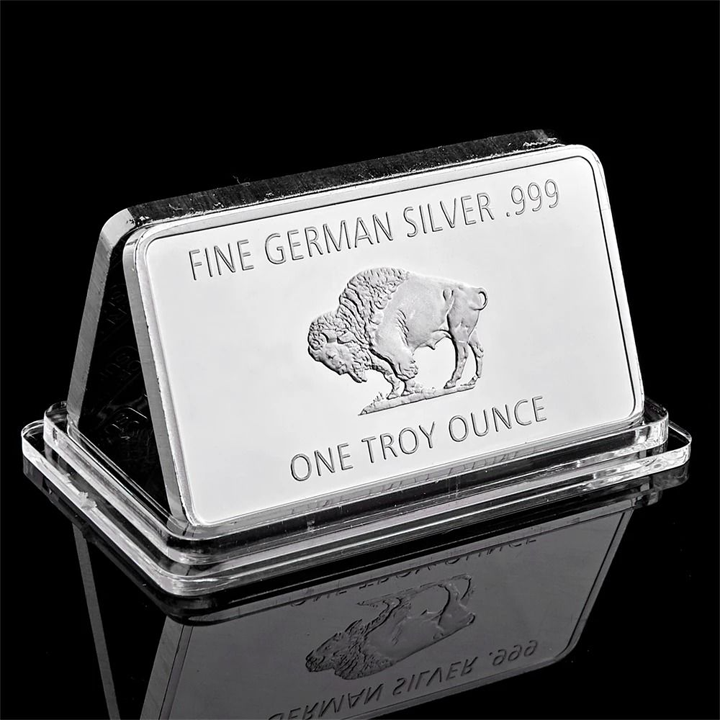 Buffalo Commemorative Silver Bar - 1 oz One Troy Ounce .999 Fine German Silver Bar