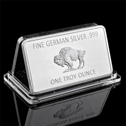 Buffalo Commemorative Silver Bar - 1 oz One Troy Ounce .999 Fine German Silver Bar