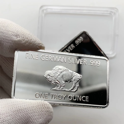 Buffalo Commemorative Silver Bar - 1 oz One Troy Ounce .999 Fine German Silver Bar