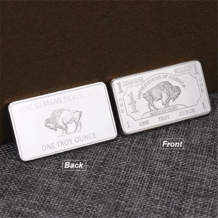 Buffalo Commemorative Silver Bar - 1 oz One Troy Ounce .999 Fine German Silver Bar
