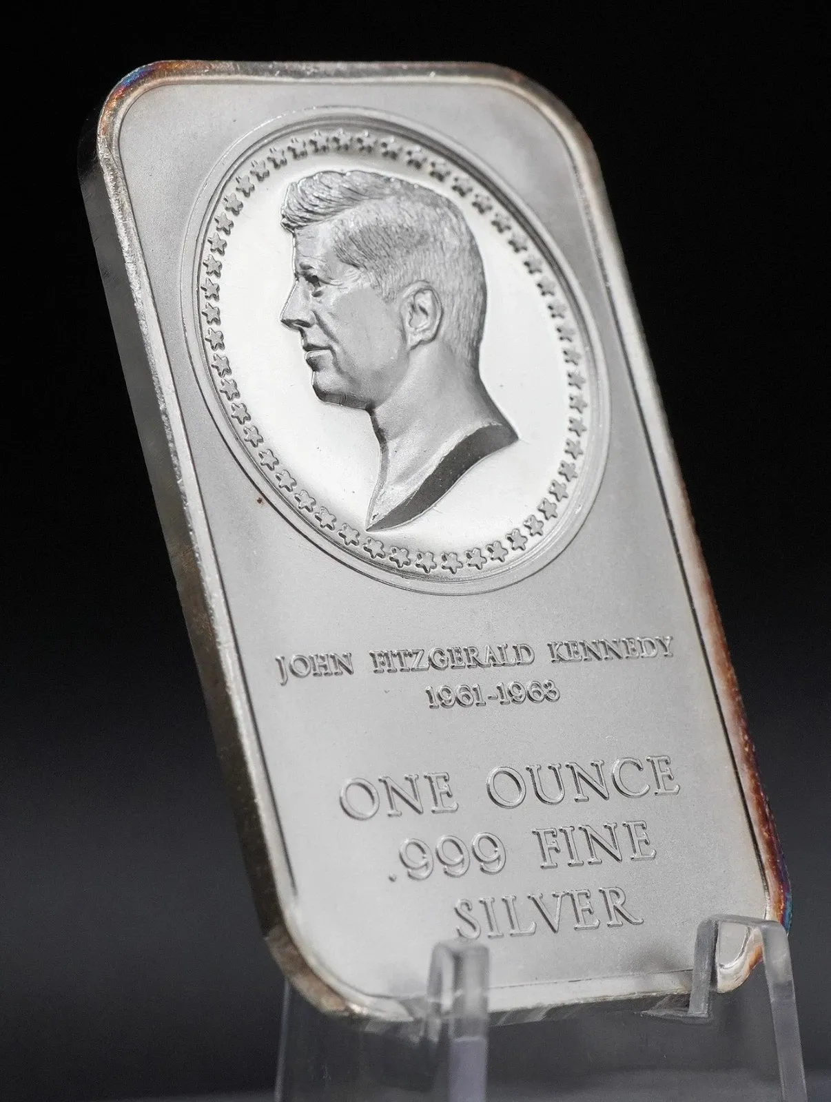 1 oz John F. Kennedy Presidential Cameos .999 Fine Silver Bar