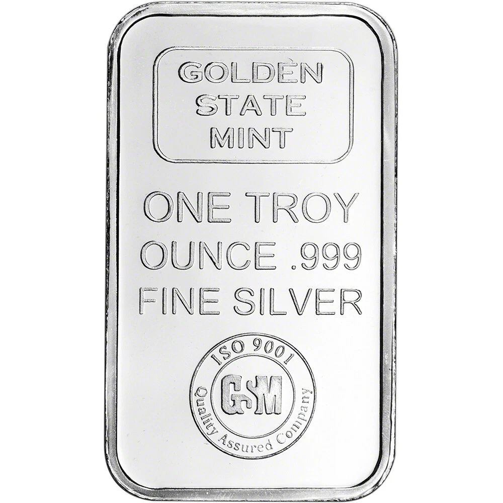1 oz. Golden State Mint Silver Bar .999 Fine