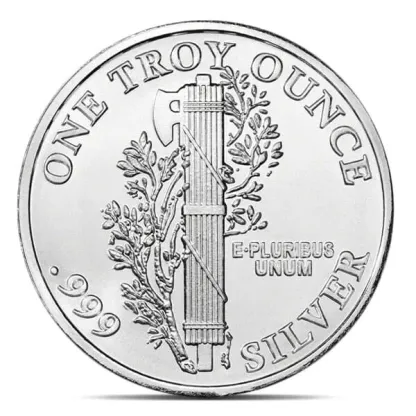 1 oz .999 Fine Silver Round Mercury Dime Design