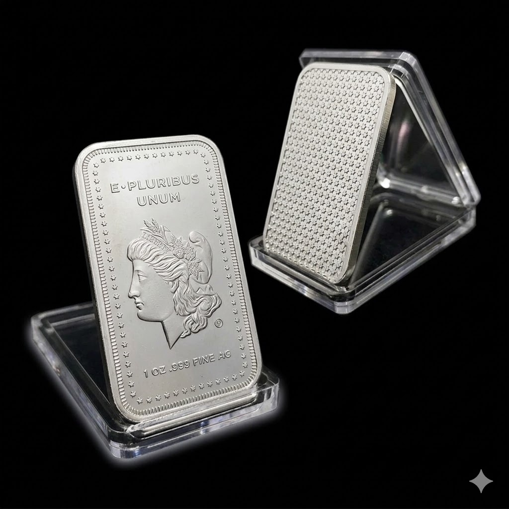 1 oz SilverTowne Morgan Liberty Head Silver Bar