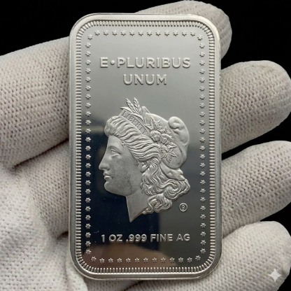 1 oz SilverTowne Morgan Liberty Head Silver Bar