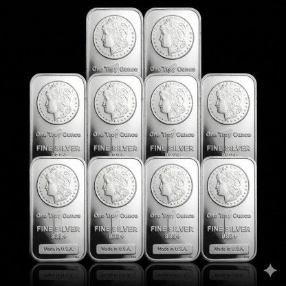 Highland Mint 1 oz Morgan Head .999+ Fine Silver Bar