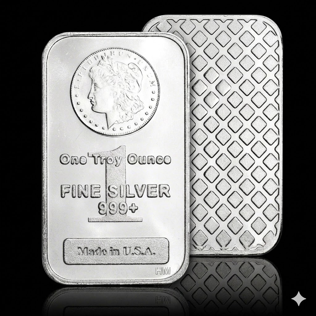 Highland Mint 1 oz Morgan Head .999+ Fine Silver Bar