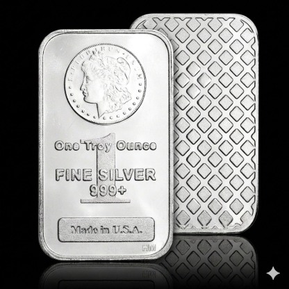 Highland Mint 1 oz Morgan Head .999+ Fine Silver Bar